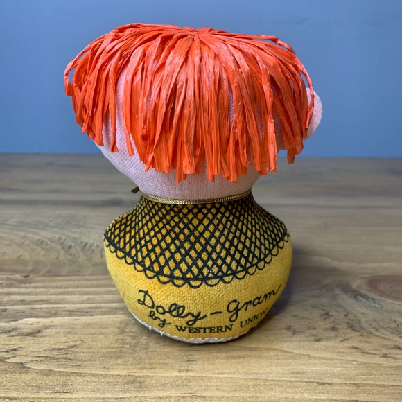 Western Union Dolly Gram HAPPY BIRTHDAY 60’s Vintage Felt Stuffed - Picture 4 of 8